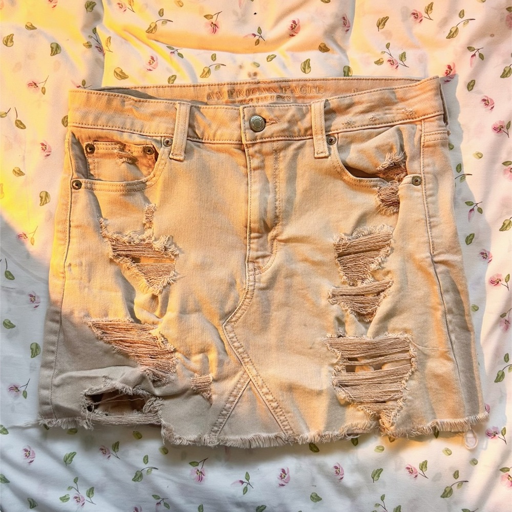 American Eagle Outfitters Light Pink Denim Skirt